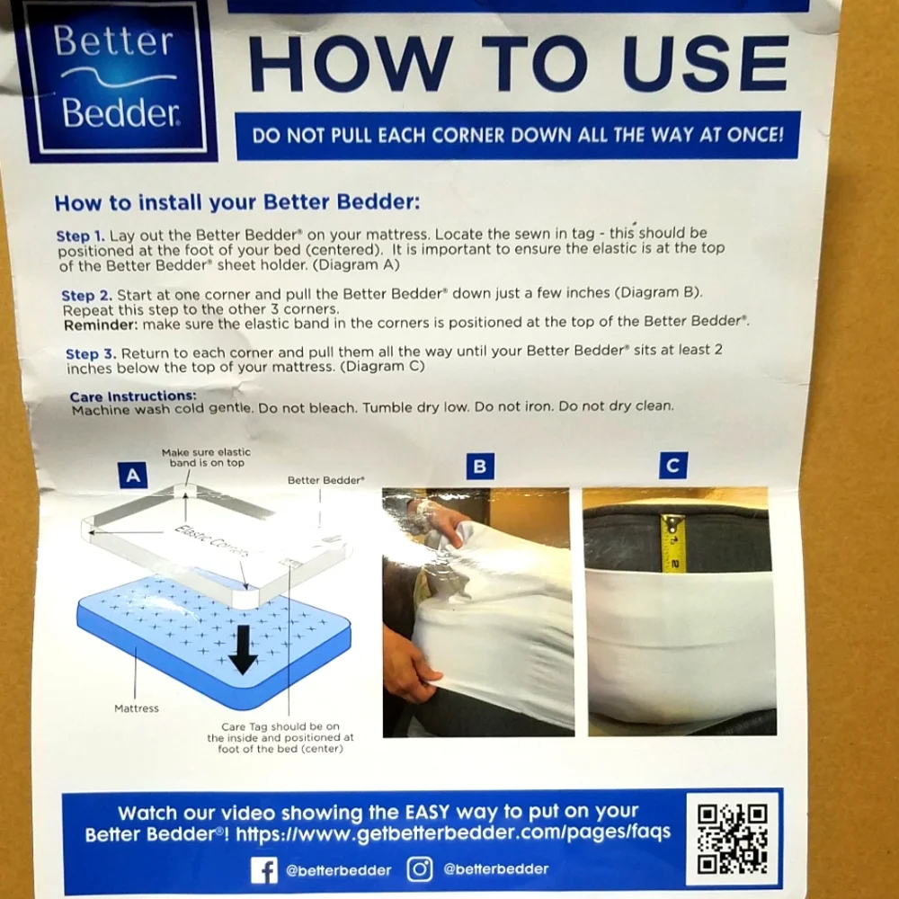 Making QUEEN Bed Easy . Size Holds Your Bed Sheets in Place in Original Wrap